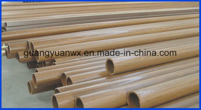 6063 T5 Tubos / tubos de perfil extruido de aluminio de grano de madera