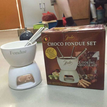 Set de Fondue de Cerámica Blanco Set de Fondue de Chocolate